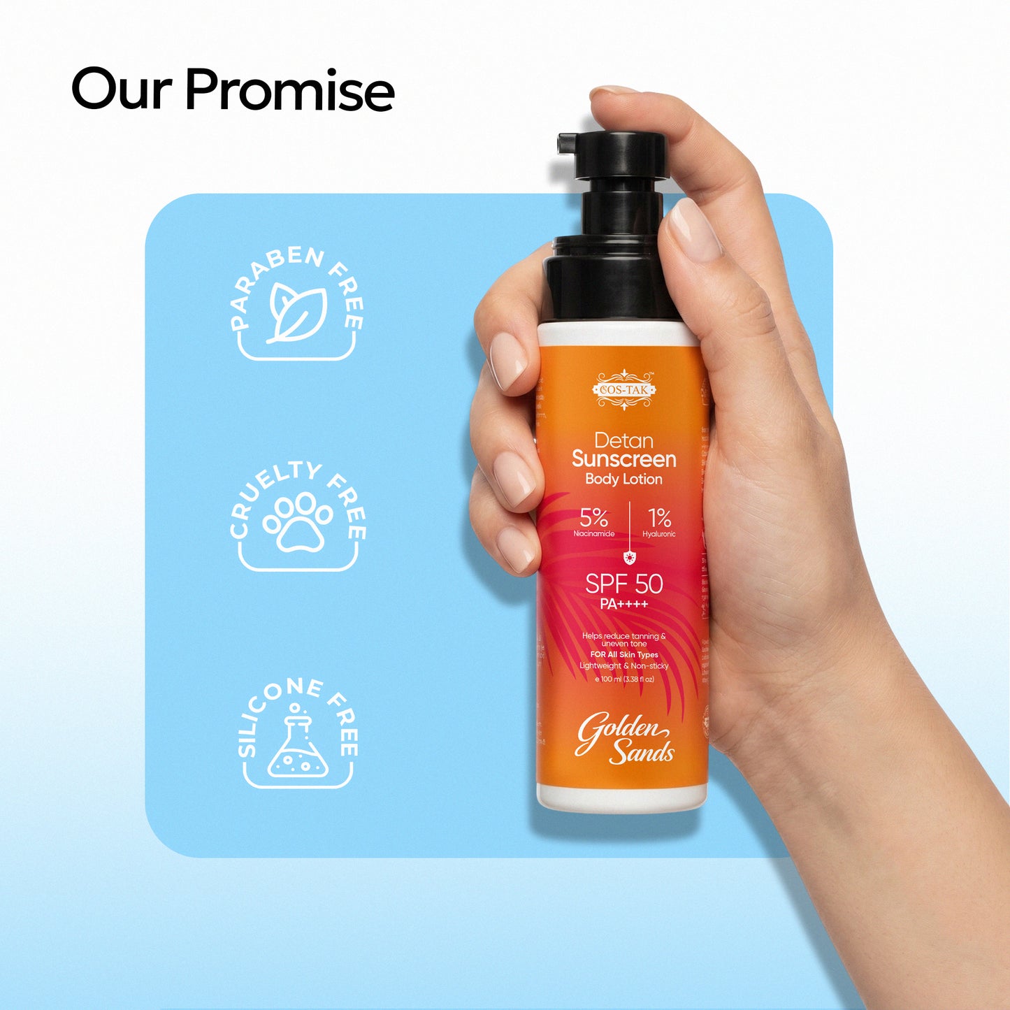 Golden Sands SPF 50 PA++++ Detan Sunscreen Body Lotion