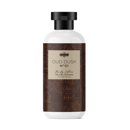 Costak Body lotion bottle with 'Oud Dusk No. 01' label on a white background