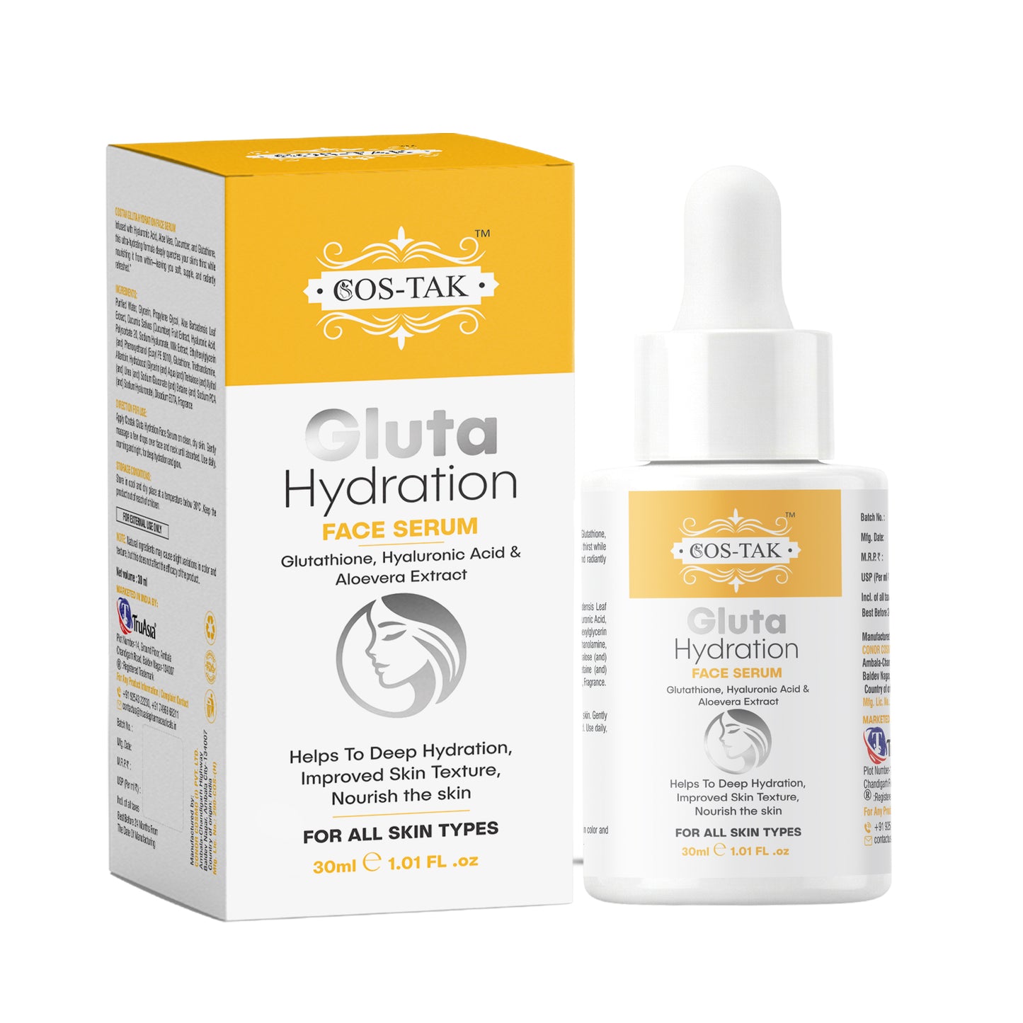 Cos-Tak Gluta Hydration face serum packaging on a white background